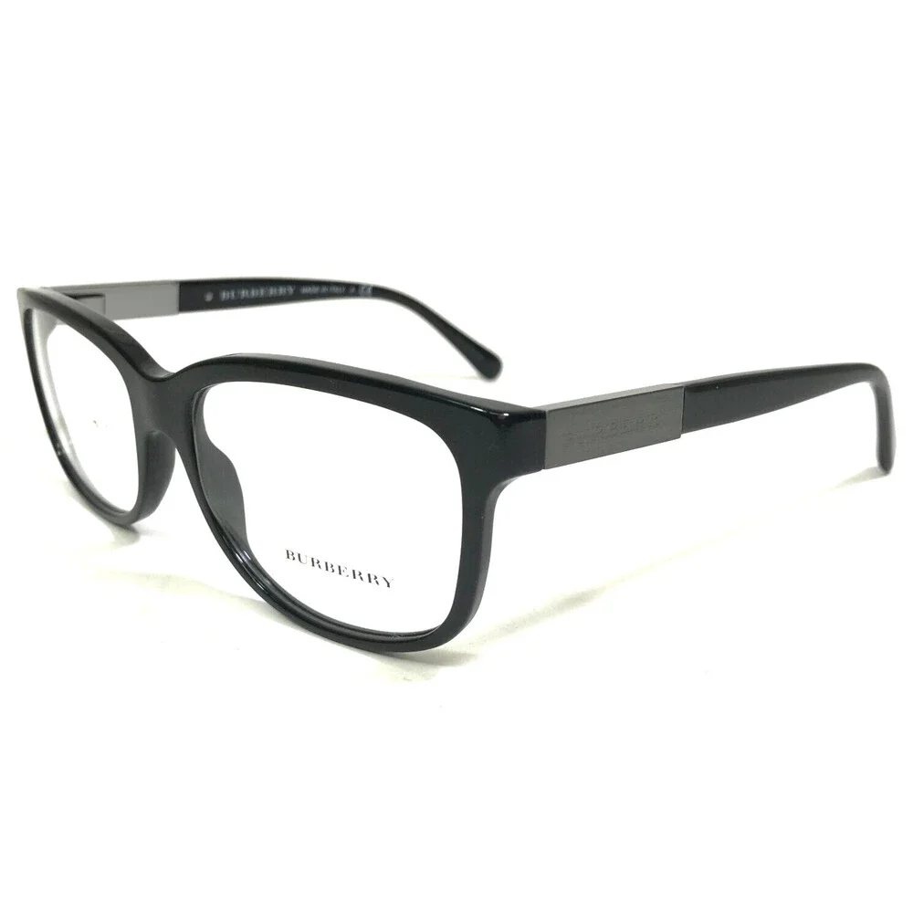 Burberry Eyeglasses Frames B2164 3001 Black Brushed Bronze Logos 55-17-140